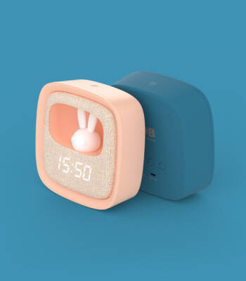 Mob Salmon Rabbit Desktop Clock And Night Light Billy-Pk-01 - 2