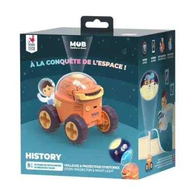 Mob Space Explorer Projector Lamp – Ro-Hist-01 With English And French Books - 4