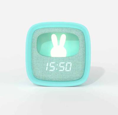 Mob Turquoise Rabbit Desktop Clock And Night Lamp Billy-Bl-01 - 1