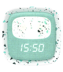 Mob Turquoise Terrazzo Rabbit Desktop Clock And Night Lamp Billy-Mtae-01 - Mob