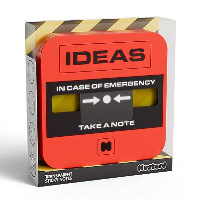 Mustard Emergency Şeffaf Yapışkanlı Not Kağıdı M16253 Kırmızı - 1