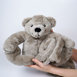 My Friend Toys Blanket-Wearing Ash Gray Bear Plush Toy - 3