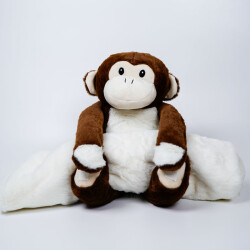 My Friend Toys Monkey Plush Toy With Blanket - 1