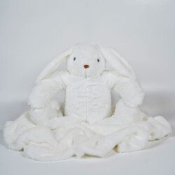 My Friend Toys White Rabbit Plush Toy With Blanket - 6