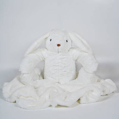 My Friend Toys White Rabbit Plush Toy With Blanket - 6