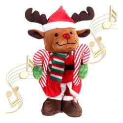 New Year's Dancing Deer Holding Candy 5314Gvn - 1