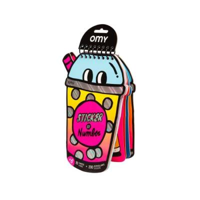 Omy Sticker By Number Notebook - Bubble Tea - 1