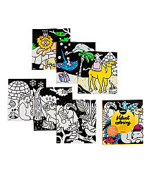 OMY Velvet Coloring Animals Kadife Boya Kartları - Velvet06 - 4