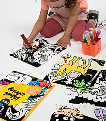 OMY Velvet Coloring Animals Kadife Boya Kartları - Velvet06 - 3