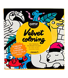 OMY Velvet Coloring Animals Kadife Boya Kartları - Velvet06 - 1