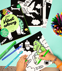 Omy Velvet Coloring - Dino Velvet - Kadife Boya 02 - 2