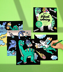 Omy Velvet Coloring - Dino Velvet - Kadife Boya 02 - 3