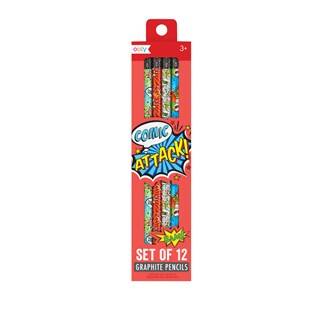 Ooly 12-Pack Pencils With Erasers - Comic Attack 128-108 - 1