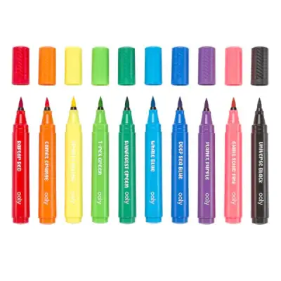 Ooly Big Bright Brush Tip Felt-Tip Pen Set Of 10 130-090 - 2