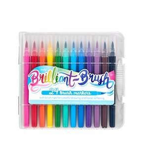 Ooly Brilliant Brush Brush Tip Felt Pens, Pack Of 24, 130-069 - 1
