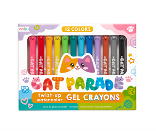 Ooly Cat Parade Watercolor Effect 12-Pack Gel Crayons 133-098 - 1