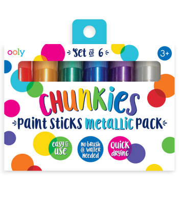 Ooly Chunkies Pastel Crayons 6-Pack Metallic Colors 126-015 - 1
