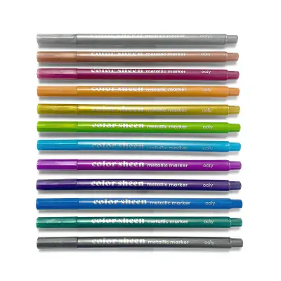 Ooly Color Sheen Felt-Tip Pens, 12-Pack, Metallic Colors, 130-111 - 2