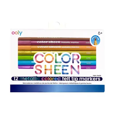 Ooly Color Sheen Felt-Tip Pens, 12-Pack, Metallic Colors, 130-111 - 1