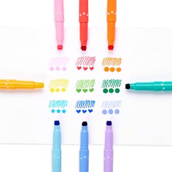 Ooly Confetti Stamp Double-Ended 9-Pack Felt-Tip Pens 130-092 - 2