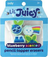 Ooly Lil’ Juicy 4-Pack Erasers - Blueberry Scented 112-110 