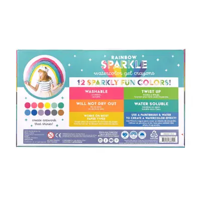 Ooly Rainbow Sparkle Watercolor Effect Metallic Gel Paint 12 Pack 133-119 - 9