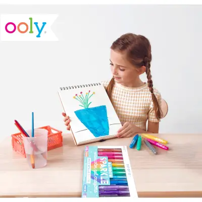 Ooly Rainbow Sparkle Watercolor Effect Metallic Gel Paint 12 Pack 133-119 - 8