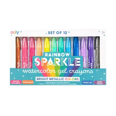 Ooly Rainbow Sparkle Watercolor Effect Metallic Gel Paint 12 Pack 133-119 - 1