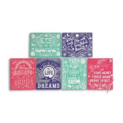 Ooly Scratch And Shine Foil Scratch Art Kit - Amazing Affirmations 161-095 - 4