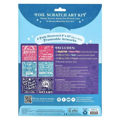 Ooly Scratch And Shine Foil Scratch Art Kit - Amazing Affirmations 161-095 - 3