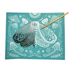 Ooly Scratch And Shine Foil Scratch Art Kit - Glorious Garden 161-096 - 2