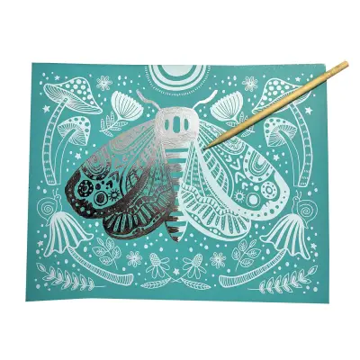 Ooly Scratch And Shine Foil Scratch Art Kit - Glorious Garden 161-096 - 2