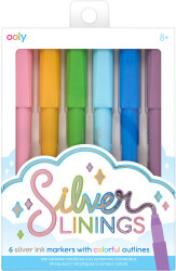 Ooly Silver Linings Colored Silver Ink 6-Pack Felt-Tip Pens 130-082 - 1