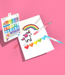 Ooly Stamp-A-Square Double-Ended Felt-Tip Pens (Pack Of 12) 130-112 - 6