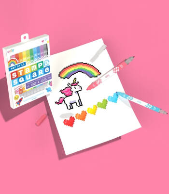 Ooly Stamp-A-Square Double-Ended Felt-Tip Pens (Pack Of 12) 130-112 - 6