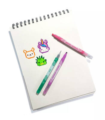 Ooly Stamp-A-Square Double-Ended Felt-Tip Pens (Pack Of 12) 130-112 - 8