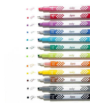 Ooly Stamp-A-Square Double-Ended Felt-Tip Pens (Pack Of 12) 130-112 - 2