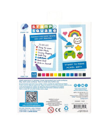 Ooly Stamp-A-Square Double-Ended Felt-Tip Pens (Pack Of 12) 130-112 - 9