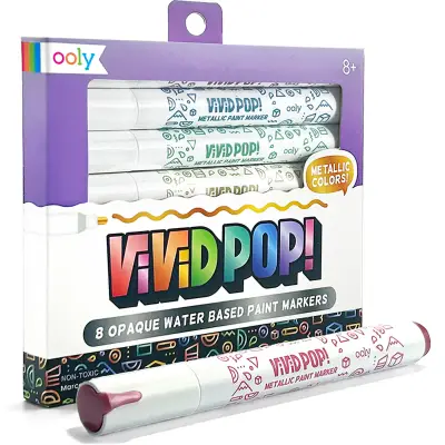 Ooly Vivid Pop Water-Based 8-Pack Felt-Tip Pens - Metallic 130-119 - 1