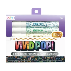 Ooly Vivid Pop Water-Based 8-Pack Felt-Tip Pens - Metallic 130-119 - 10