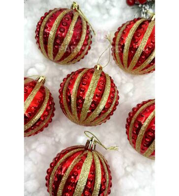 Orc Year 240103 Patterned Ball 8 Cm 6-Pack Pvc Box Year 1405 - 2