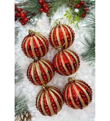 Orc Year 240103 Patterned Ball 8 Cm 6-Pack Pvc Box Year 1405 - 1