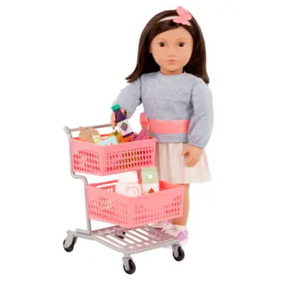 Our Generation Shopping Cart - Pink Bd35422Z - 5
