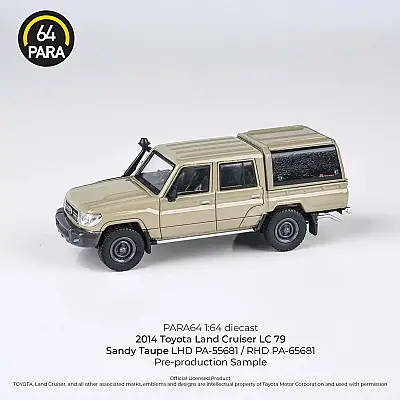Para64 Toyota 2014 Land Cruiser Çift Kabin Pickup LC79 Sandy Taupe w/ Canopy Rhd PA-65681 - 2