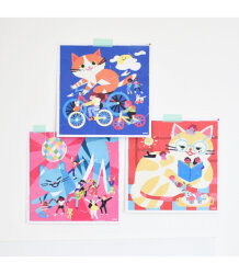 Poppik My First Reusable Sticker Set Funny Cats Baby009 - 3