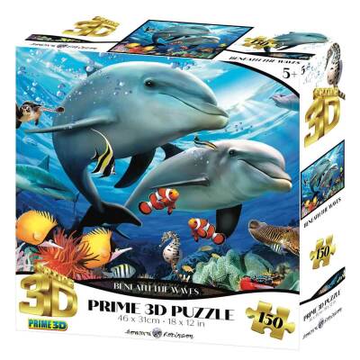 Prime 3D Dolphins Under The Waves 150 Piece Puzzle Prm/10897 - 1