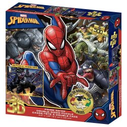 Prime 3D Marvel Spider-Man 500 Piece Double-Sided Puzzle Prm/37555 - 1