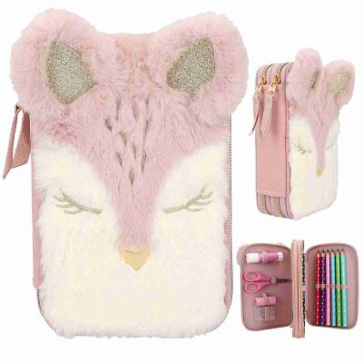 Princes Mimi 2-Story Fully Filled Pencil Case Deer Wild Forest 412575 - 1