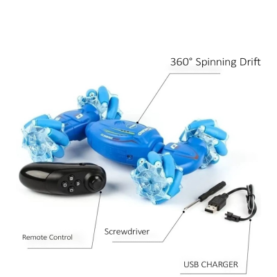 Rastplay Remote Controlled 360-Degree Rotating Stunt Car With Clock And Lights - 4
