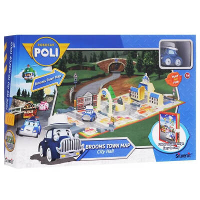 Robocar Poli Book Town City Hall Playset (With Musty Vehicle Figure) 83279 - 1